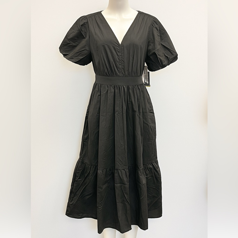French Connection Black Puff Sleeve Maxi Dress